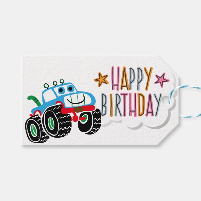 Kids Happy Birthday  Gift Tags (Front (Horizontal))