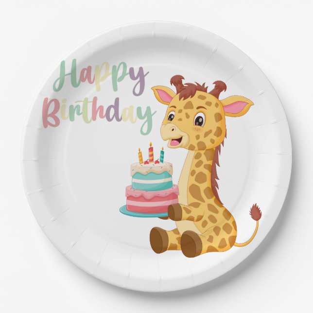 Kids Happy Birthday Paper Plate (Front)