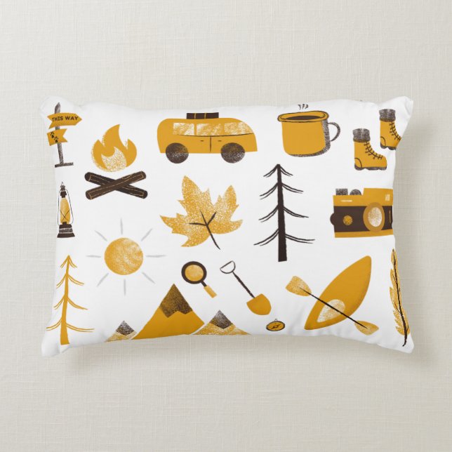 Kids Happy Camper Accent Pillow (Front)