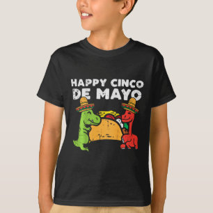 Kids Happy Cinco De Mayo Dinos Taco Mexican Kids T T-Shirt