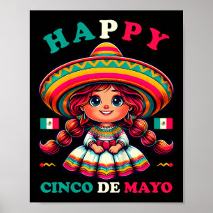 Kids Happy Cinco De Mayo Shirt Girl Kids Mexican F Poster