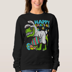 Kids Happy East T Rex Dino Saurus Bunny Happy East Sweatshirt