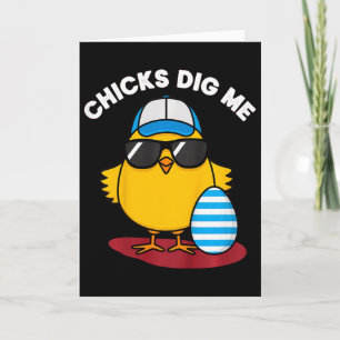 Kids Happy Easter Boys Toddler Chicks Dig Me Card