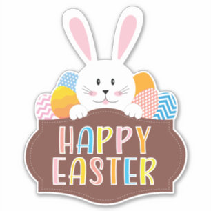 Kid's Happy Easter Colourful Eggs & Bunny