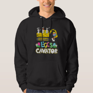 Kids Happy Easter Construction Crane Truck Bunny E Hoodie