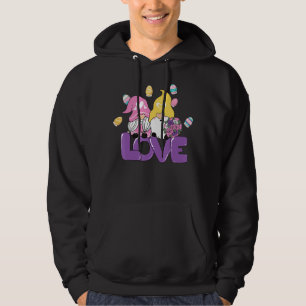 Kids Happy Easter Love Gnome Bunny Ears Funny Egg Hoodie