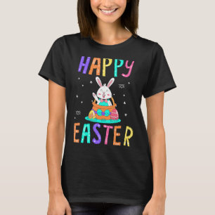 Kids Happy Easter Rabbit With Bunny Ears  Egg Boys T-Shirt