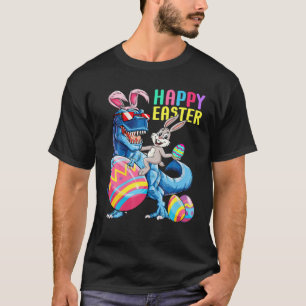 Kids Happy Easter T Rex Dino Dabbing Rabbit Dab Bo T-Shirt