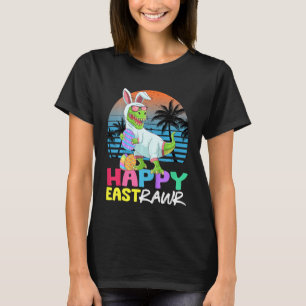 Kids Happy Eastrawr T Rex Easter Bunny Dinosaur Eg T-Shirt