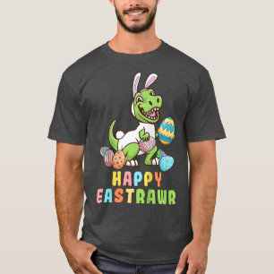 Kids Happy Eastrawr Tre Easter Bunny Egg Dinosaur T-Shirt