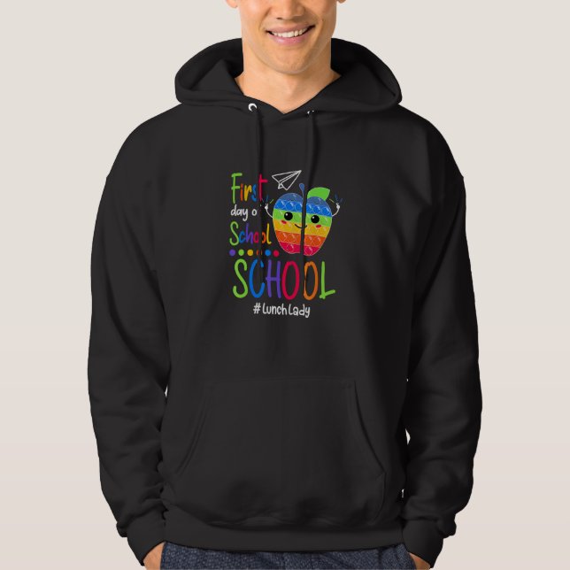 Kids Happy First Day Of School Lunch Lady Pop It Hoodie (Front)