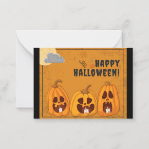 Kids Happy Halloween Spooky Pumpkin Card