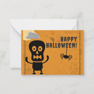 Kids Happy Halloween Spooky Skeleton Card