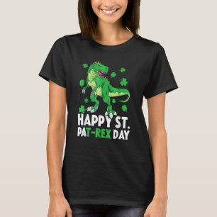 Kids Happy St PaT Rex Dinosaur St Patrick's Day Bo T-Shirt