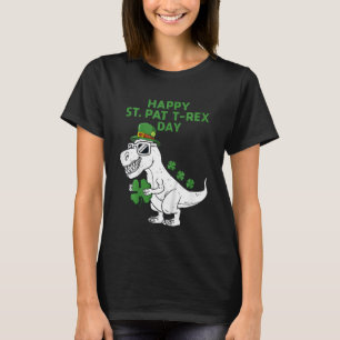Kids Happy St Pat Trex Day Dino Patricks Day Lucky T-Shirt