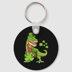 Kids Happy St Pat Trex Day Dino St Patricks Day Bo Key Ring
