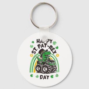 Kids Happy St Pat Trex Day Dino St Patricks Day To Key Ring