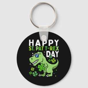 Kids Happy St Pat Trex Day Dino St Patricks Day To Key Ring