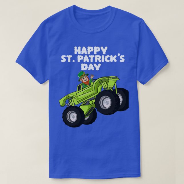 Kids Happy St Patricks Day Leprechaun Monster Truc T-Shirt (Design Front)