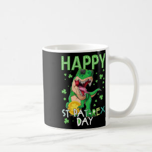 Kids Happy St Patricks Day T-rex Dinosaur Boy Scho Coffee Mug