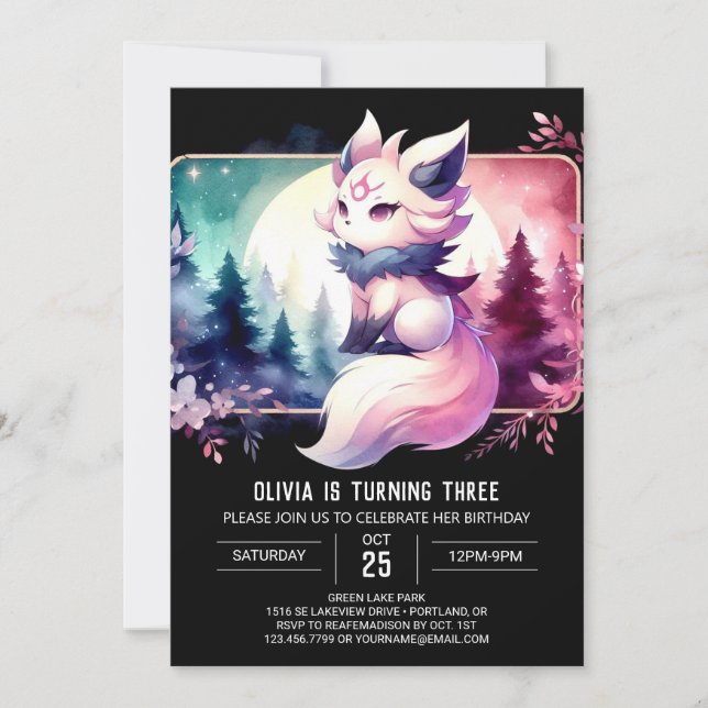 Kids Happy Wolf Birthday  Invitation (Front)