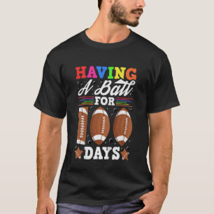 Kids Having A Ball For 100 Days Of School Football T-Shirt