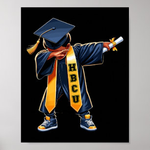 Kids Hbcu Funny Boys Grad Dabbing Graduation  Poster