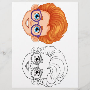 Kids head  colouring page