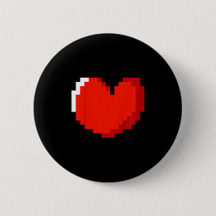 Kids Heart Pixel Art Valentines Day Love Gaming Vi 6 Cm Round Badge