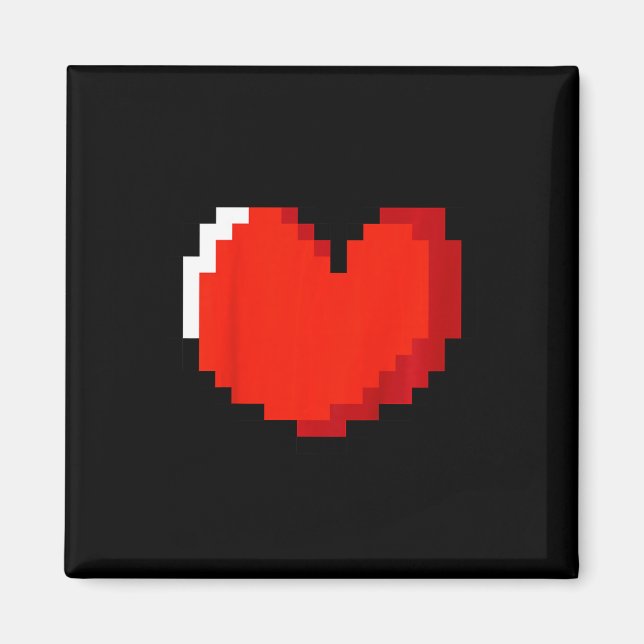 Kids Heart Pixel Art Valentines Day Love Gaming Vi Magnet (Front)
