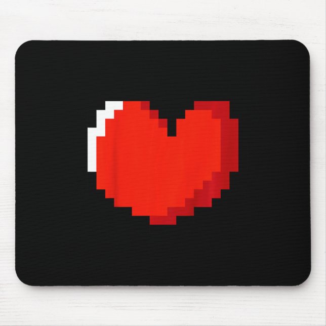 Kids Heart Pixel Art Valentines Day Love Gaming Vi Mouse Mat (Front)