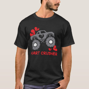 Kids Heart Truck Crusher Valentines Day Cute Boys T-Shirt