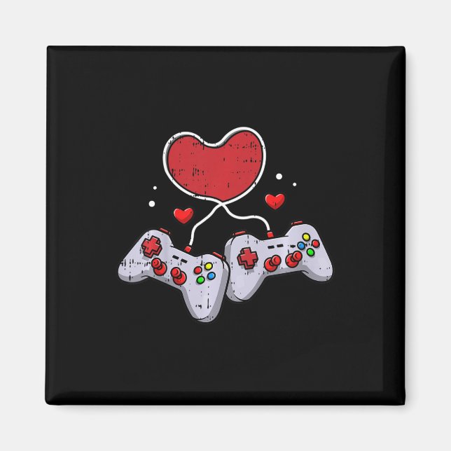 Kids Heart Video-Game Controller Valentines Day Co Magnet (Front)
