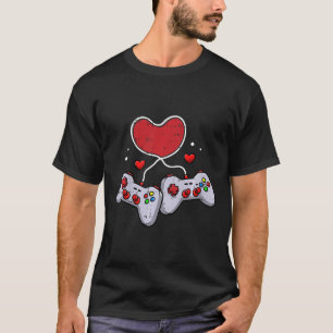 Kids Heart Video-Game Controller Valentines Day Co T-Shirt