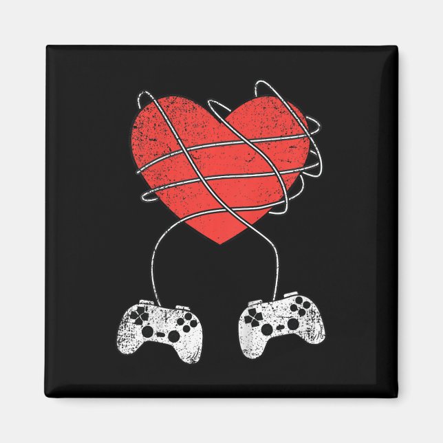 Kids Heart Video-game Controller Valentines Day Cu Magnet (Front)