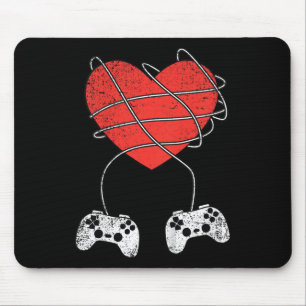 Kids Heart Video-game Controller Valentines Day Cu Mouse Mat