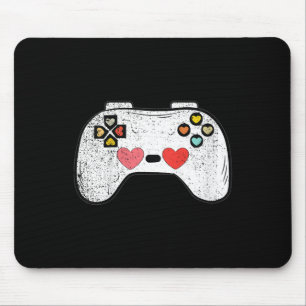 Kids Heart Video-game Controller Valentines Day Cu Mouse Mat