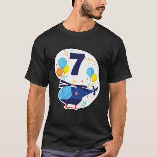 Kids Helicopter Helicopter Boy Ich Bin 7 Years Bir T-Shirt
