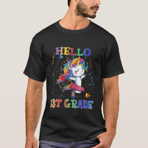 Kids Hello 1St Grade Unicorn Back To School T-Shirt