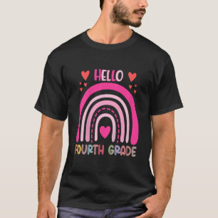 Kids Hello 4th Grade Rainbow Teachers Kids Back To T-Shirt