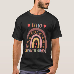 Kids Hello 7th Grade Rainbow Teachers Kids Back To T-Shirt