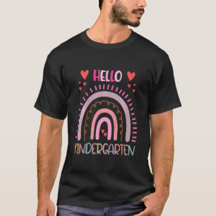 Kids Hello Kindergarten Rainbow Teachers Kids Back T-Shirt