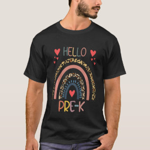 Kids Hello Pre K Rainbow Teachers Kids Back To Sch T-Shirt