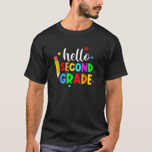 Kids Hello Second Grade Welcome Back To School Tea T-Shirt