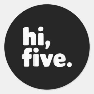 Kids Hi Five 5th Birthday Party 5 Years Old Classic Round Sticker
