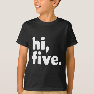 Kids Hi Five 5th Birthday Party 5 Years Old T-Shirt