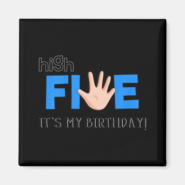 Kids High Five - Cool 5 Year Old Kids Birthday Gif Magnet (Front)