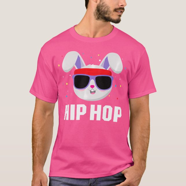 Kids Hip Hop Bunny Shirt Kids Bunny With Sunglasse (Front)