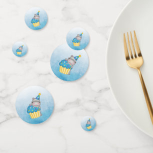 Kids Hippo Birthday Table Confetti