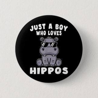 Kids Hippo Hippopotamus A Boy Who Loves Hippos 6 Cm Round Badge